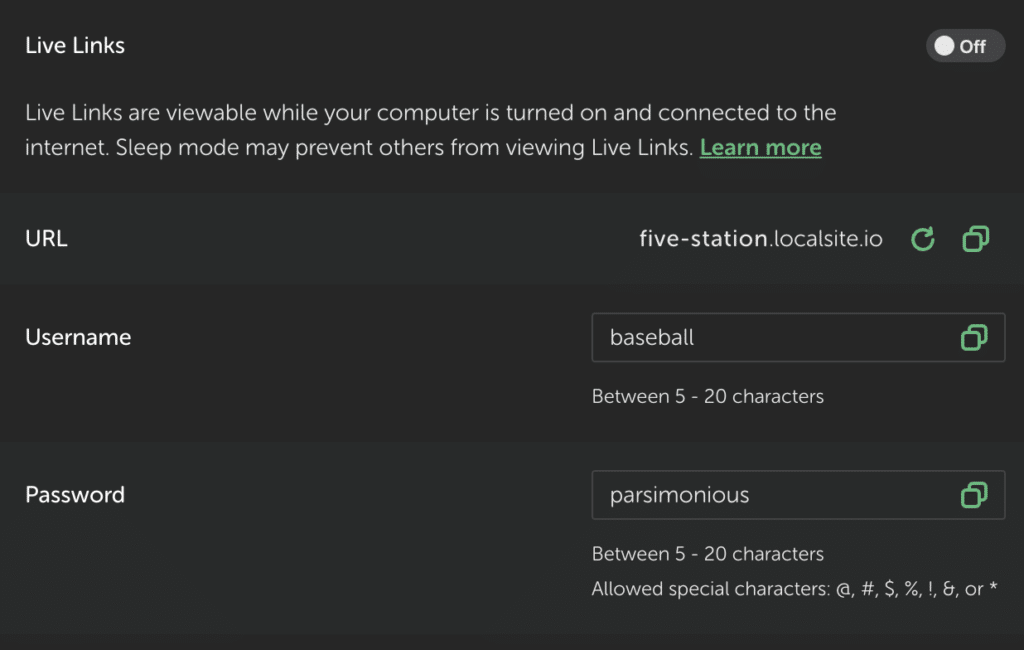 live link localwp